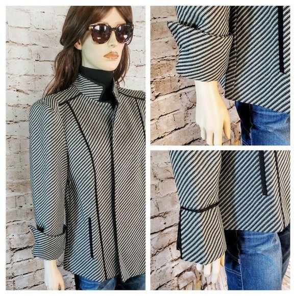 Chico’s Black/White Tweed Retro Jacket Coat - Picture 1 of 5